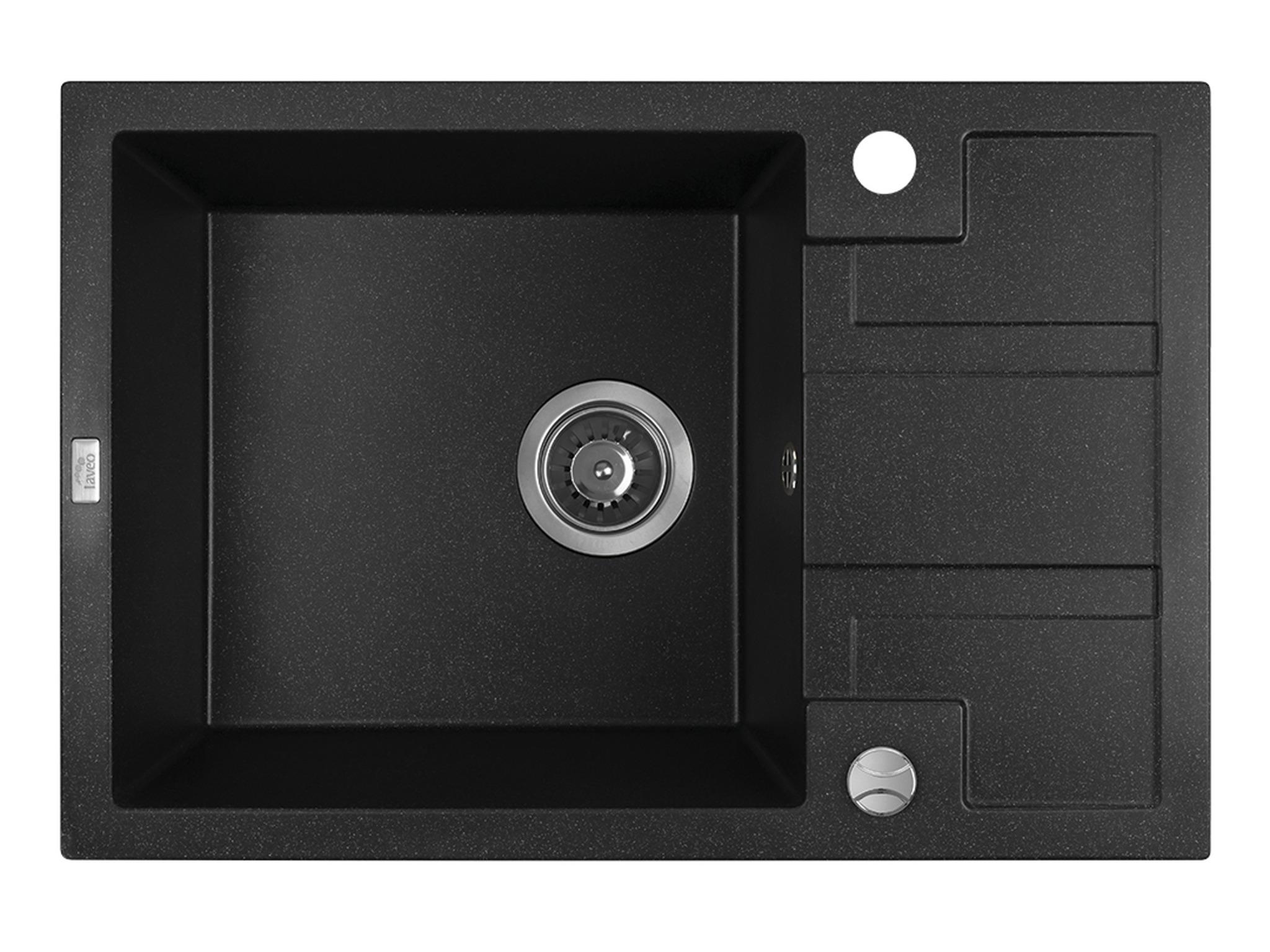Darmowa Dostawa - Zlewozmywak granitowy 65x44 cm czarny Laveo Barbados SBB713T