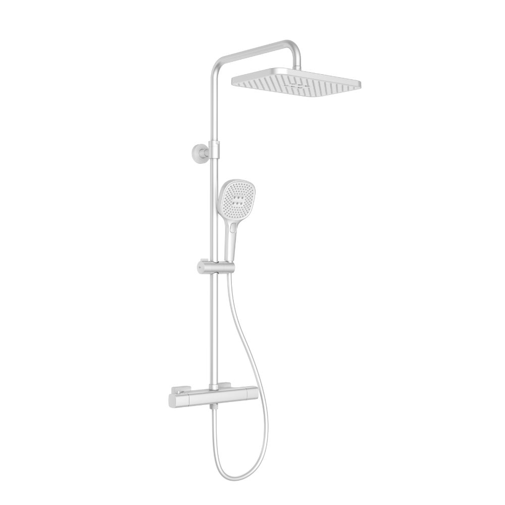 Darmowa Dostawa - Zestaw prysznicowy ścienny termostatyczny z deszczownicą biały KFA Armatura Malaga 575691044