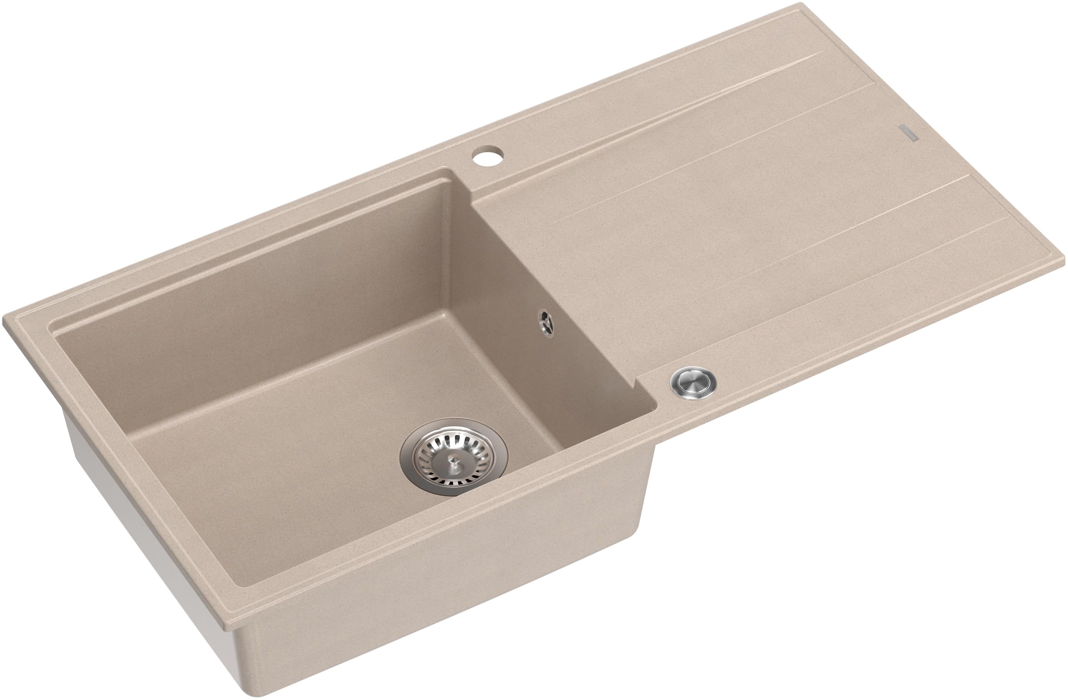 Darmowa Dostawa - Zlewozmywak GraniteQ 100x50 cm beżowy Quadron Evan HCQE10050U2BSP2O