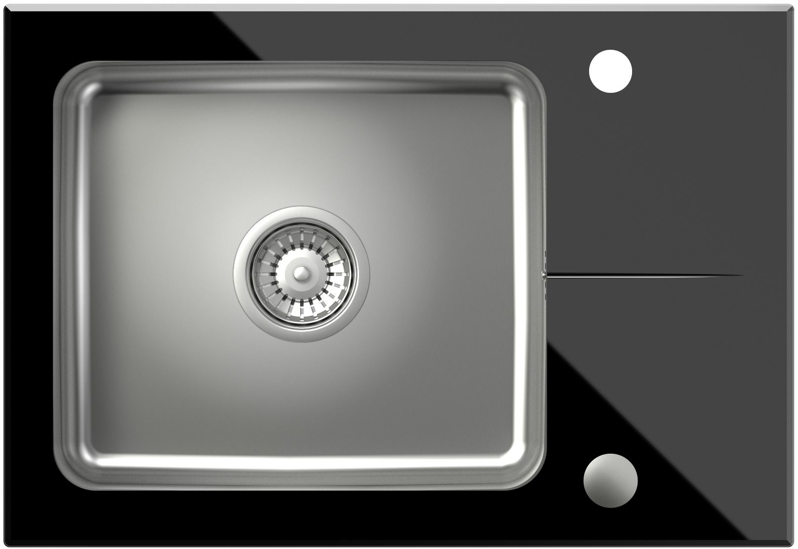 Darmowa Dostawa - Zlewozmywak szklano-stalowy 64x44 cm Quadron Hugh ST3564SC1BS