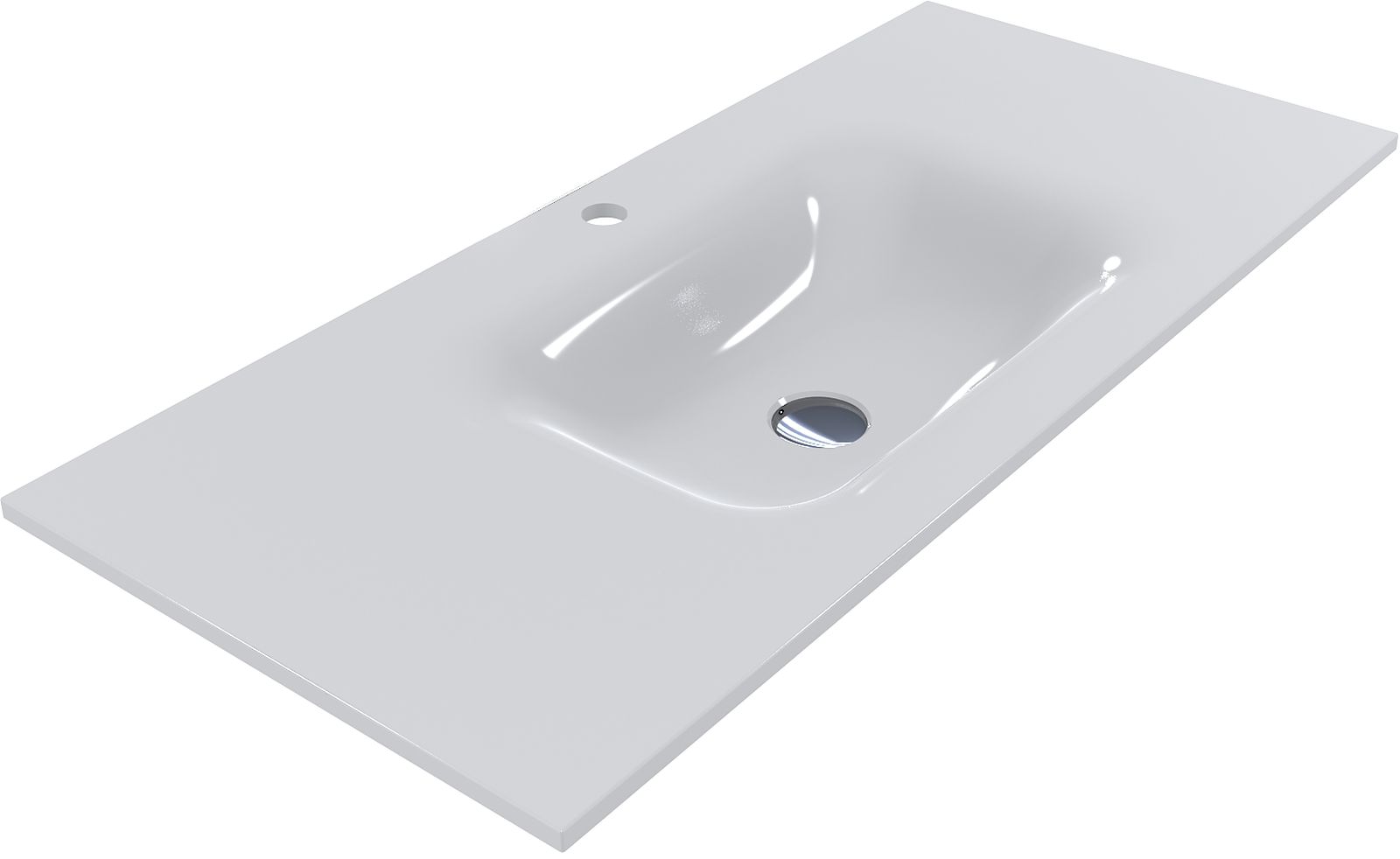 Darmowa Dostawa - Umywalka 100x45 cm prostokątna wpuszczana-z blatem biała Miraggio Jessel 0000796