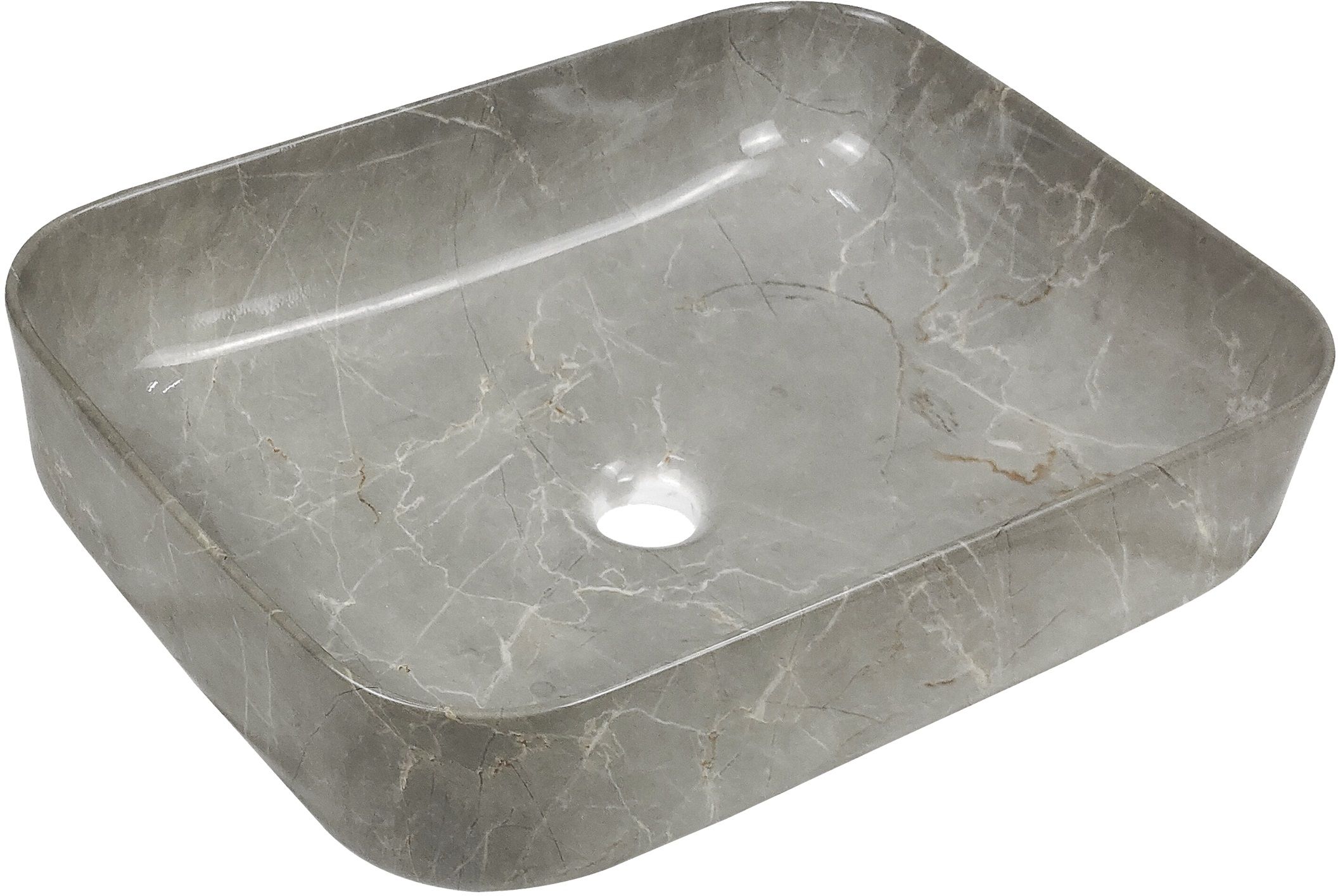 Darmowa Dostawa - Umywalka 51x40 cm prostokątna nablatowa szary/kamień Invena Florina CE40705