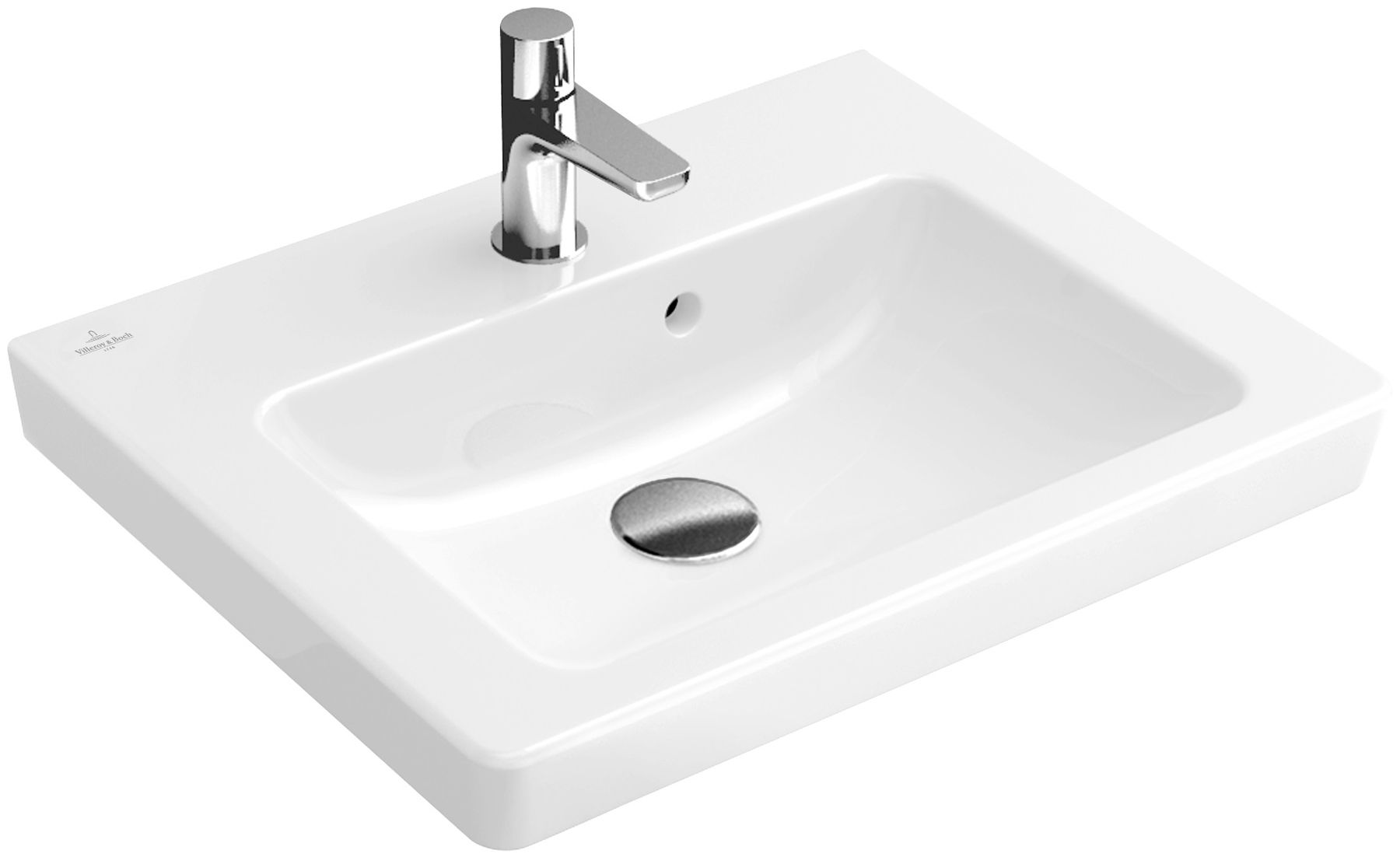 Darmowa Dostawa - Umywalka 50x40 cm prostokątna ścienna-nablatowa biała Villeroy & Boch Subway 2.0 73155G01