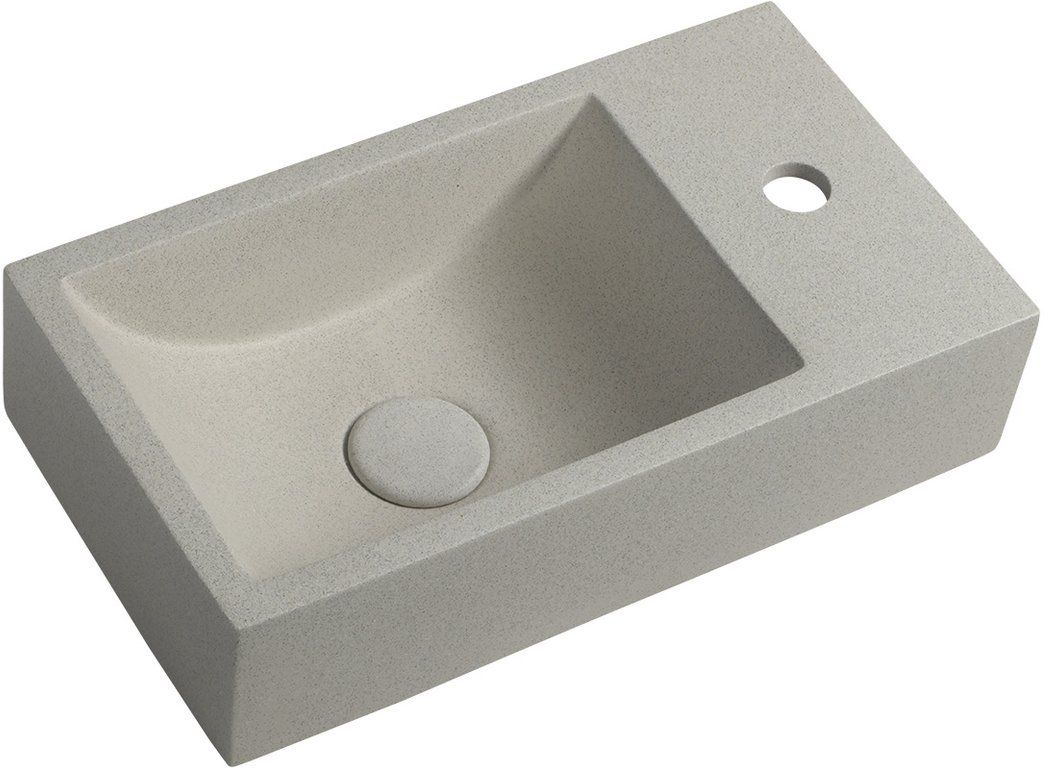 Darmowa Dostawa - Umywalka 40x22 cm prostokątna ścienna brąz/beż Sapho Small AR413