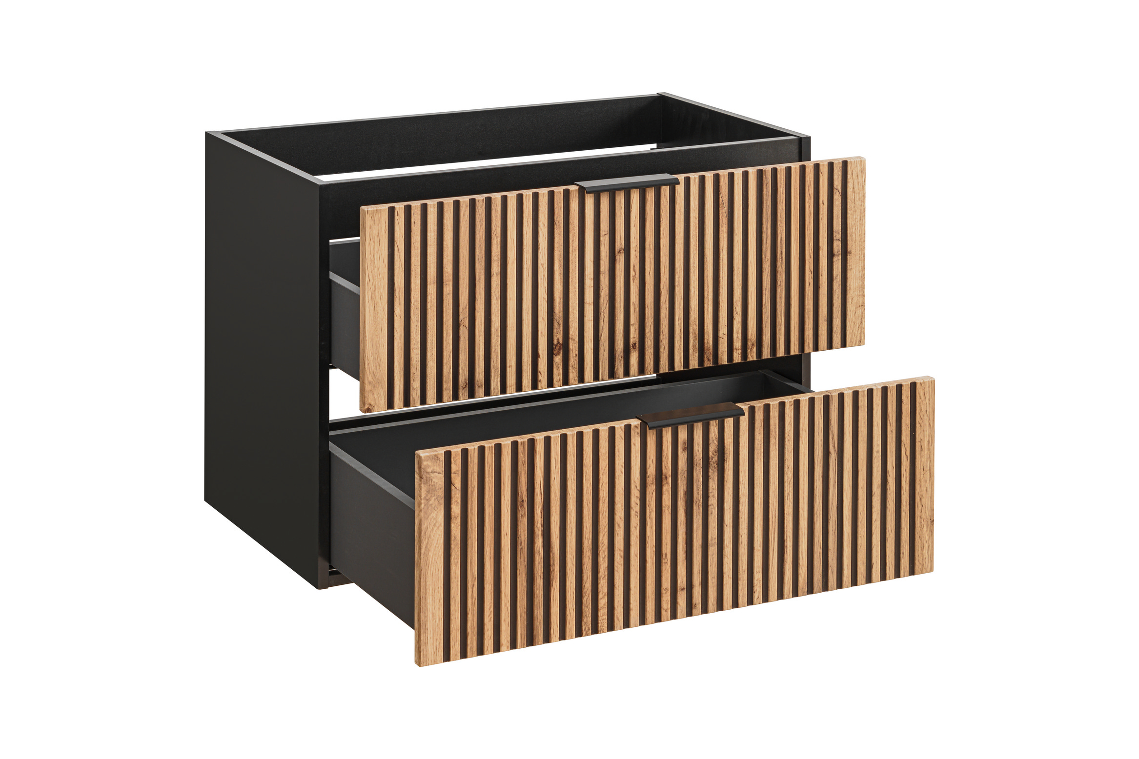 Darmowa Dostawa - Szafka 80x46x57 cm podumywalkowa wisząca czarna-dąb Comad Xilo XILOBLACKWOTAN8280D2S