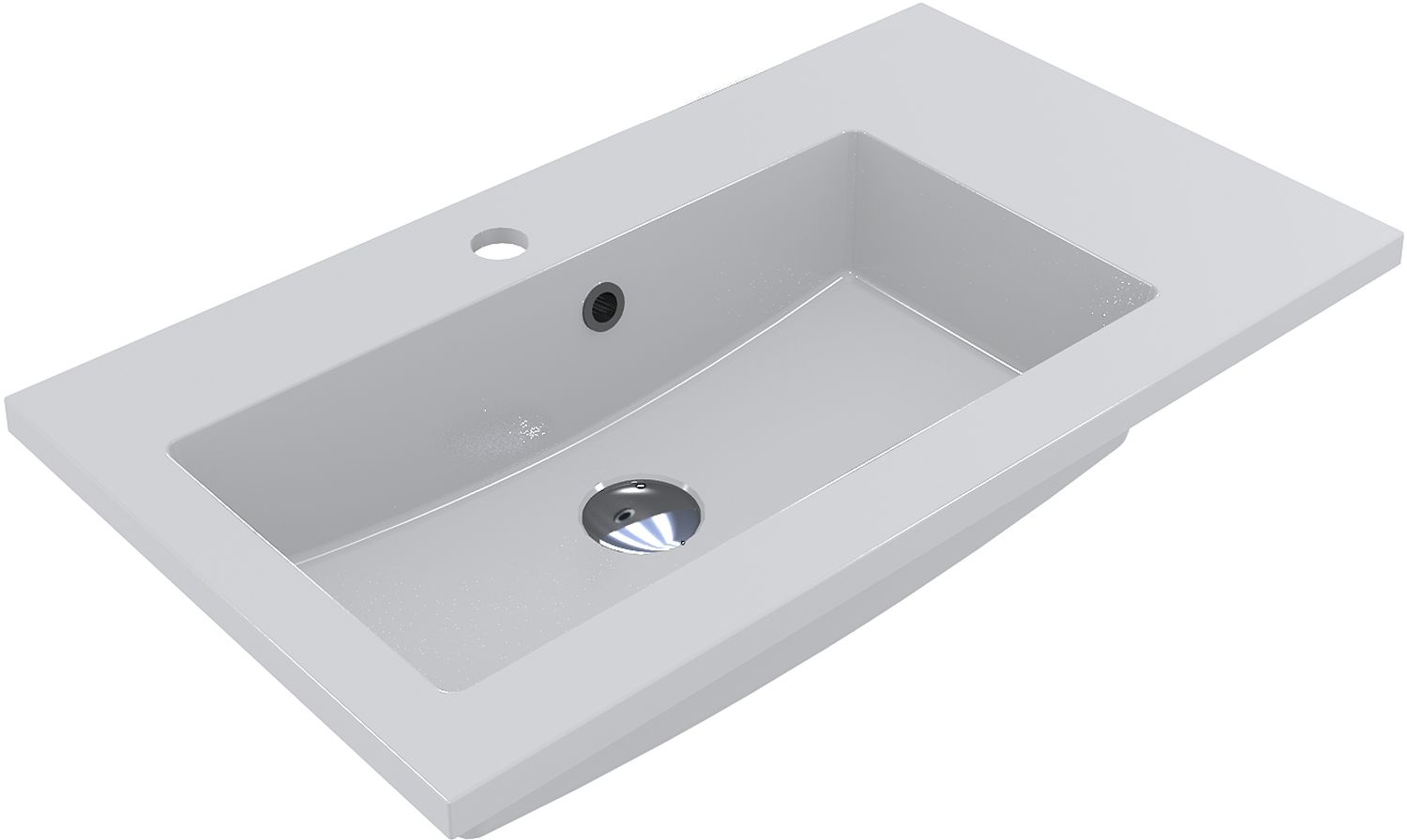 Darmowa Dostawa - Umywalka 70x40 cm prostokątna wpuszczana-z blatem biała Miraggio Barcelona 0000480