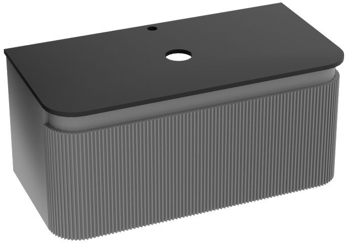 Darmowa Dostawa - Szafka z blatem 100x52x42 cm podumywalkowa wisząca szara LaVita Vermont 5900378339809