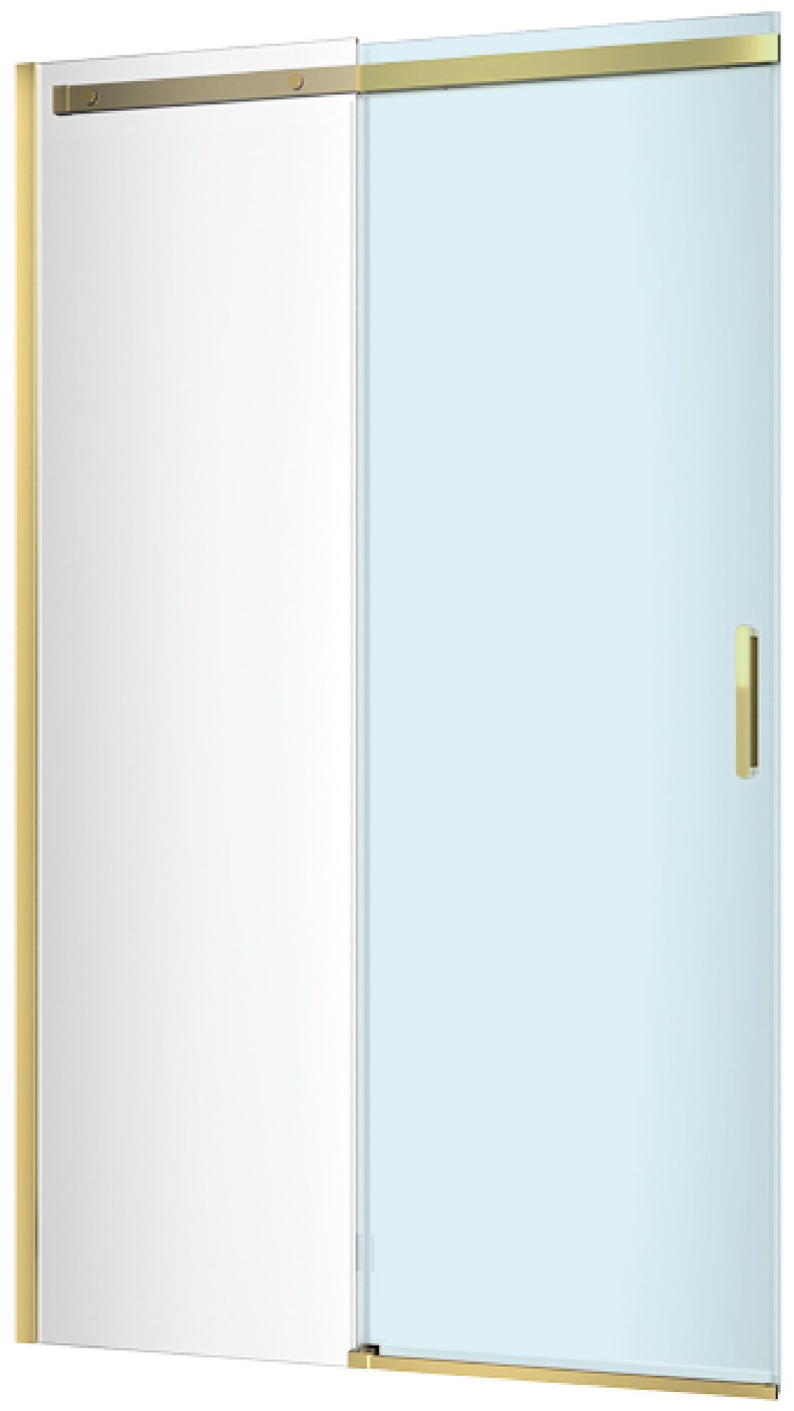 Darmowa Dostawa - Drzwi prysznicowe 100 cm rozsuwane złoty połysk/szkło przezroczyste Excellent Rols KAEX26121000LP12GL