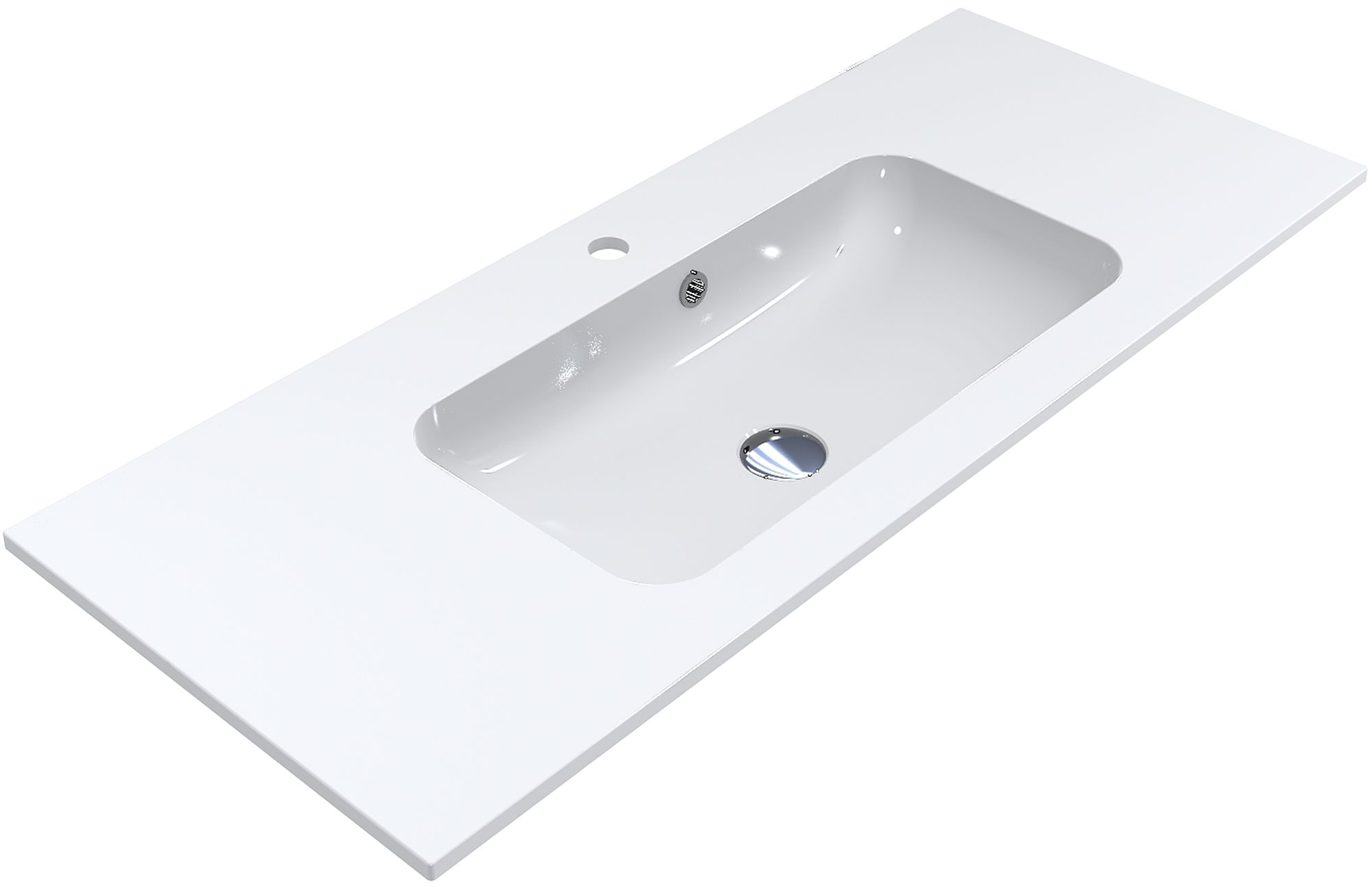 Darmowa Dostawa - Umywalka 110x45 cm prostokątna wpuszczana-z blatem biała Miraggio Della 0000170