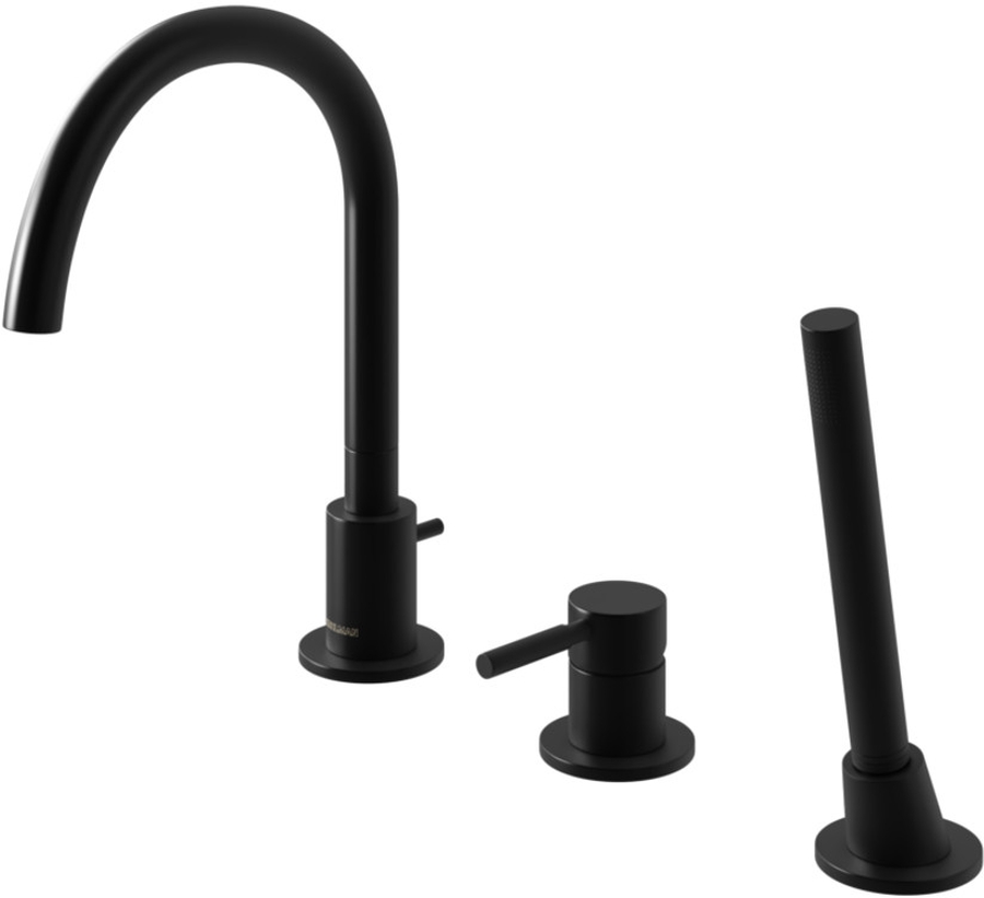 Darmowa Dostawa - Bateria wannowo-prysznicowa nawannowa czarna Kohlman Roxin Black QB241RB