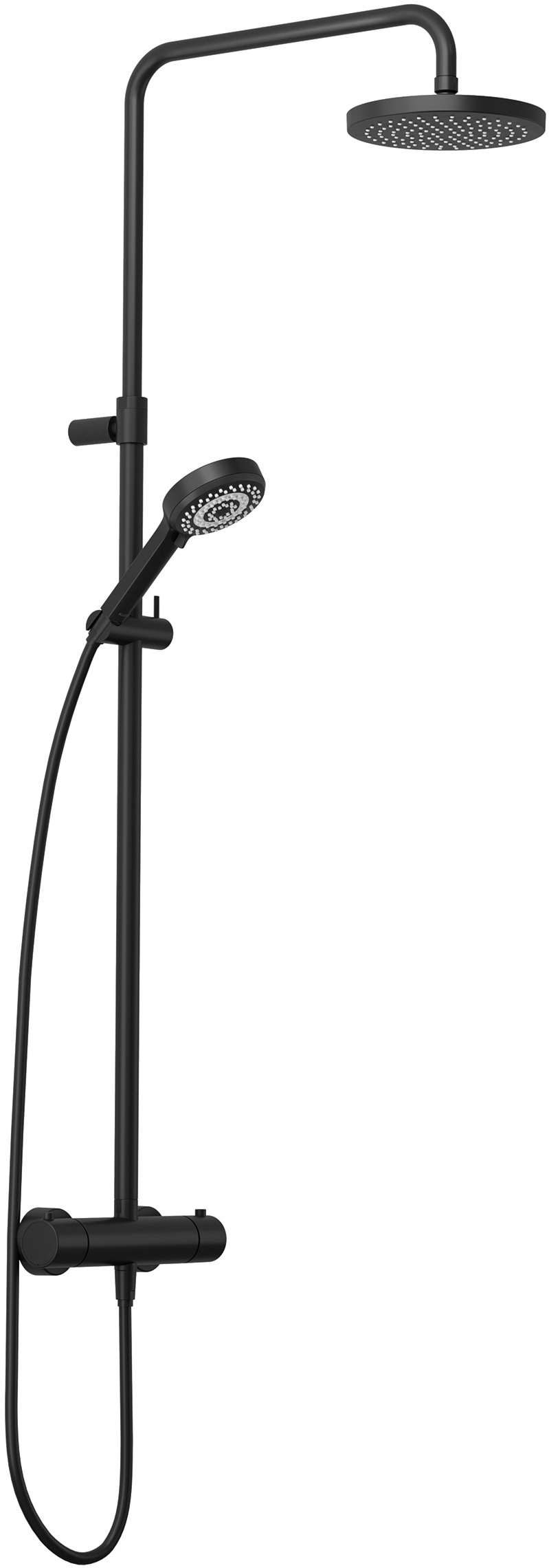Darmowa Dostawa - Zestaw prysznicowy ścienny termostatyczny z deszczownicą czarny Kludi Dive 680793900