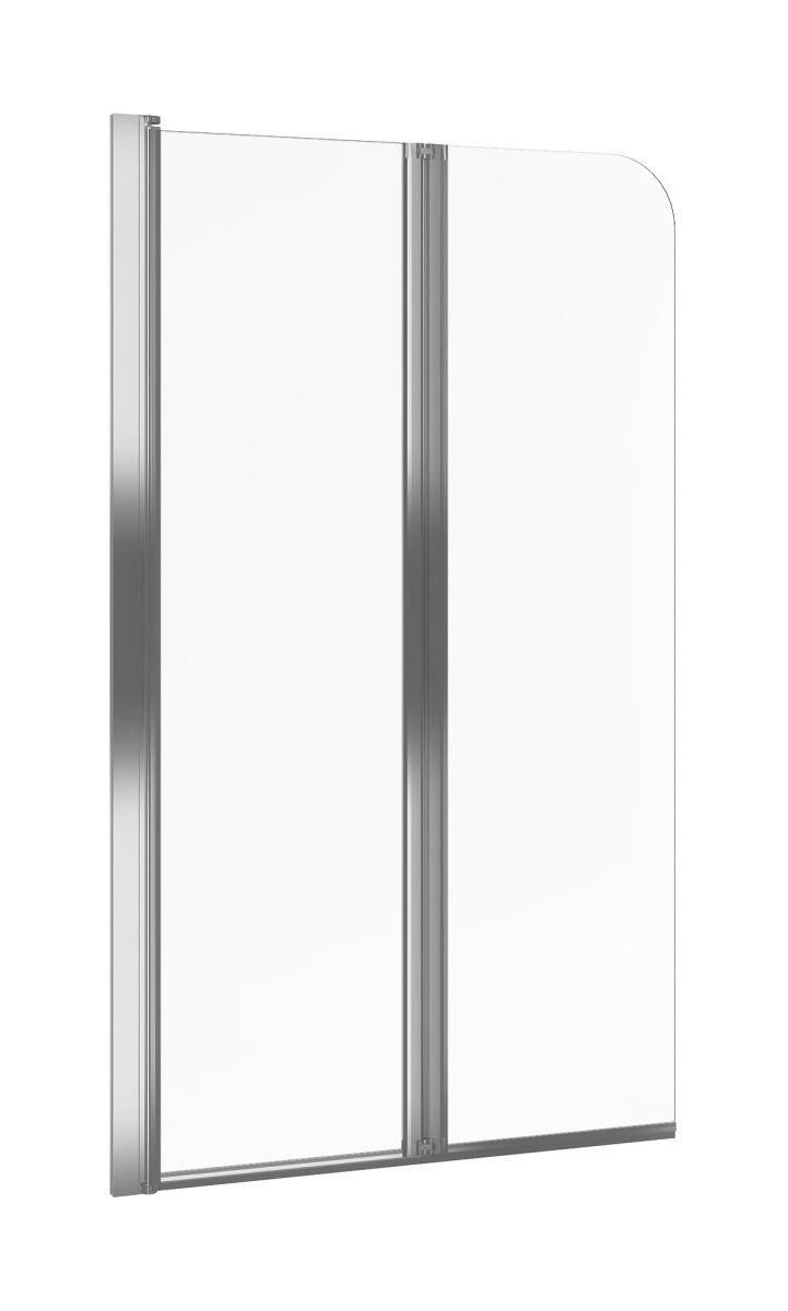 Darmowa Dostawa - Parawan nawannowy 80 cm 2-częściowy chrom połysk/szkło przezroczyste Axel KAAX1309800LE