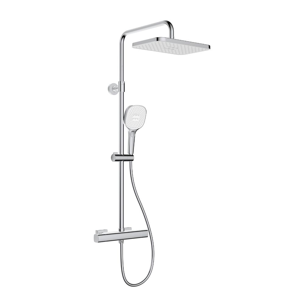 Darmowa Dostawa - Zestaw prysznicowy ścienny termostatyczny z deszczownicą chrom KFA Armatura Malaga 575691000