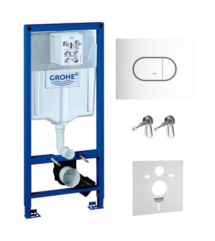 Darmowa Dostawa - Stelaż podtynkowy z przyciskiem spłukującym do miski wiszącej Grohe Rapid SL abset0464