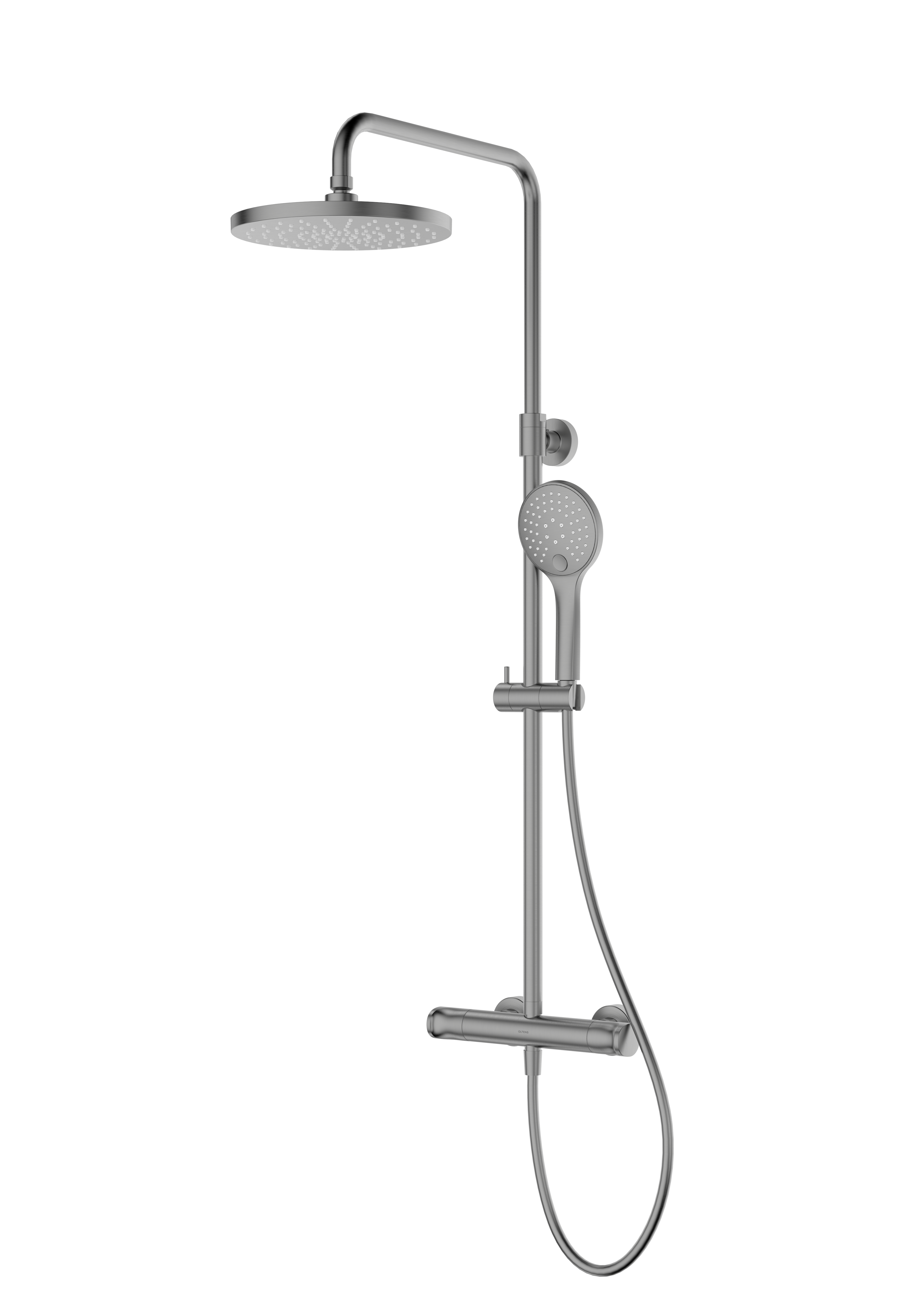 Darmowa Dostawa - Zestaw prysznicowy ścienny termostatyczny z deszczownicą grafit Oltens Vatten 36505400