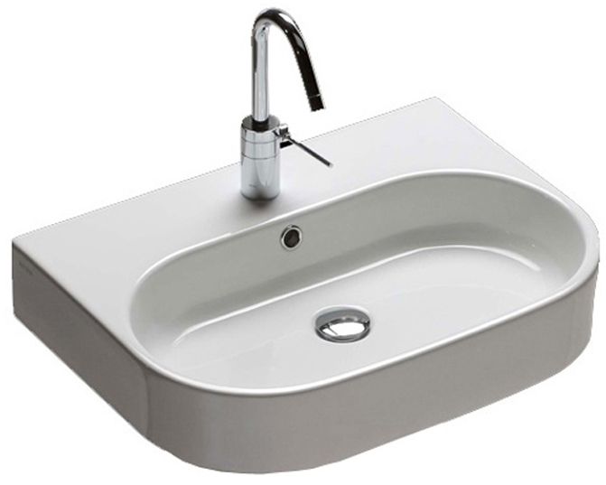 Darmowa Dostawa - Umywalka 60x45 cm półokrągła ścienna-nablatowa biała Hatria Area Y0UH01