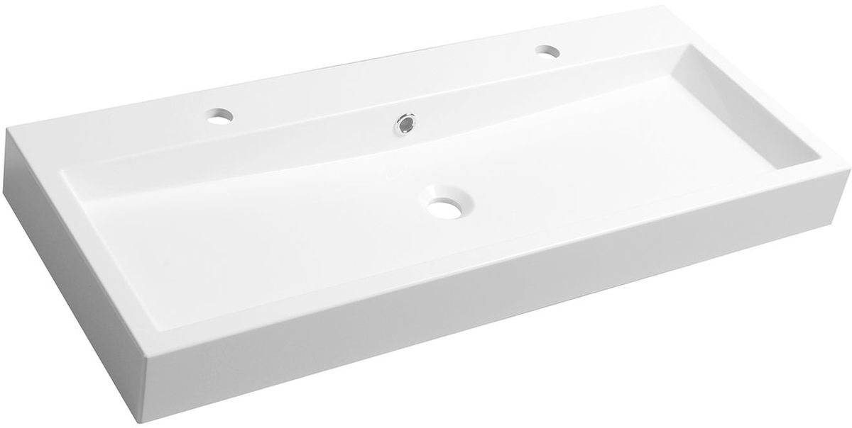 Darmowa Dostawa - Umywalka 100x42 cm prostokątna ścienna-meblowa-podwójna biała Sapho Orinoko OR101