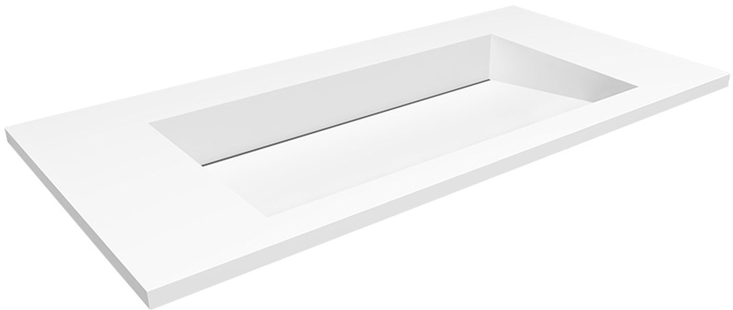 Darmowa Dostawa - Umywalka 90x45 cm prostokątna wpuszczana-z blatem biała Cristalstone Linea Ideal U900MCOLCCRBO