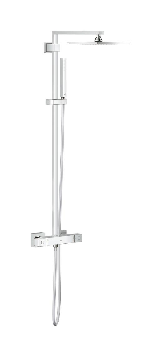 Darmowa Dostawa - Zestaw prysznicowy ścienny termostatyczny z deszczownicą starlight chrome Grohe Euphoria Cube 26087000