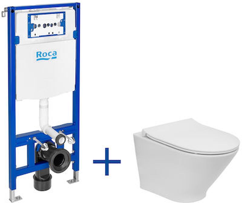 Darmowa Dostawa - Zestaw miska z deską i stelaż Roca Gap Round A893104480