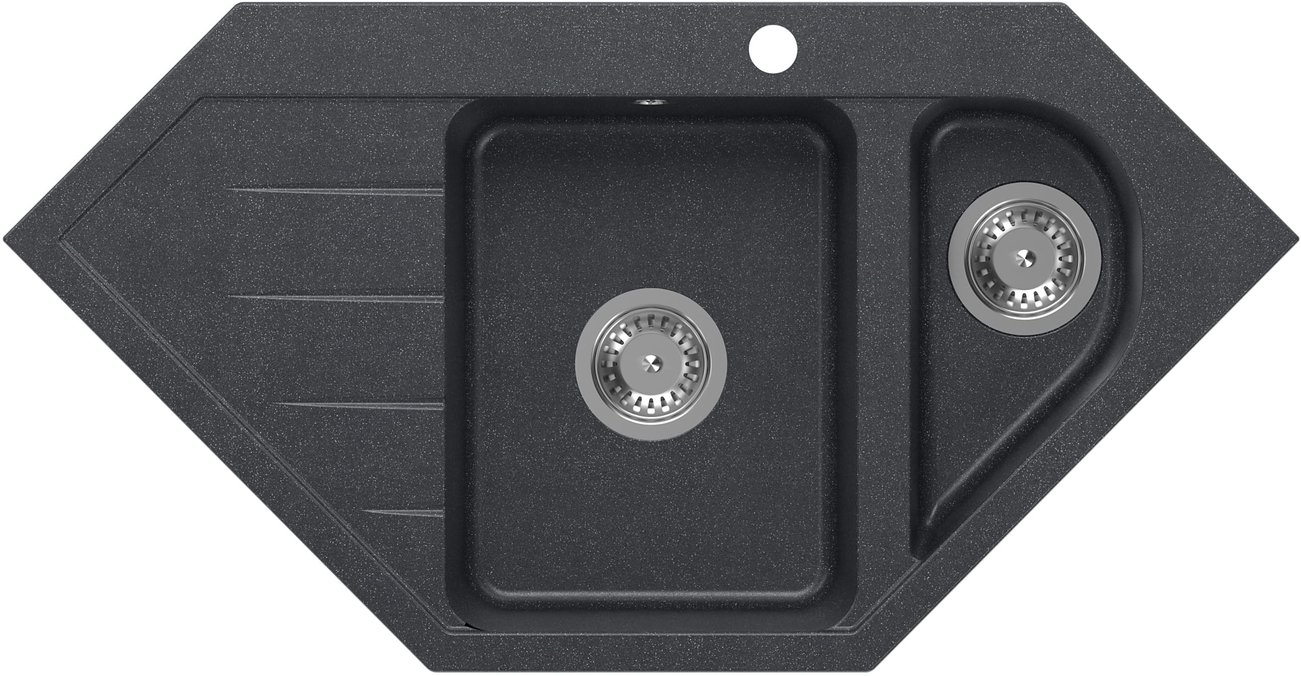 Darmowa Dostawa - Zlewozmywak GraniteQ 95.5x49 cm czarny Quadron Rick HRQ9549CZK