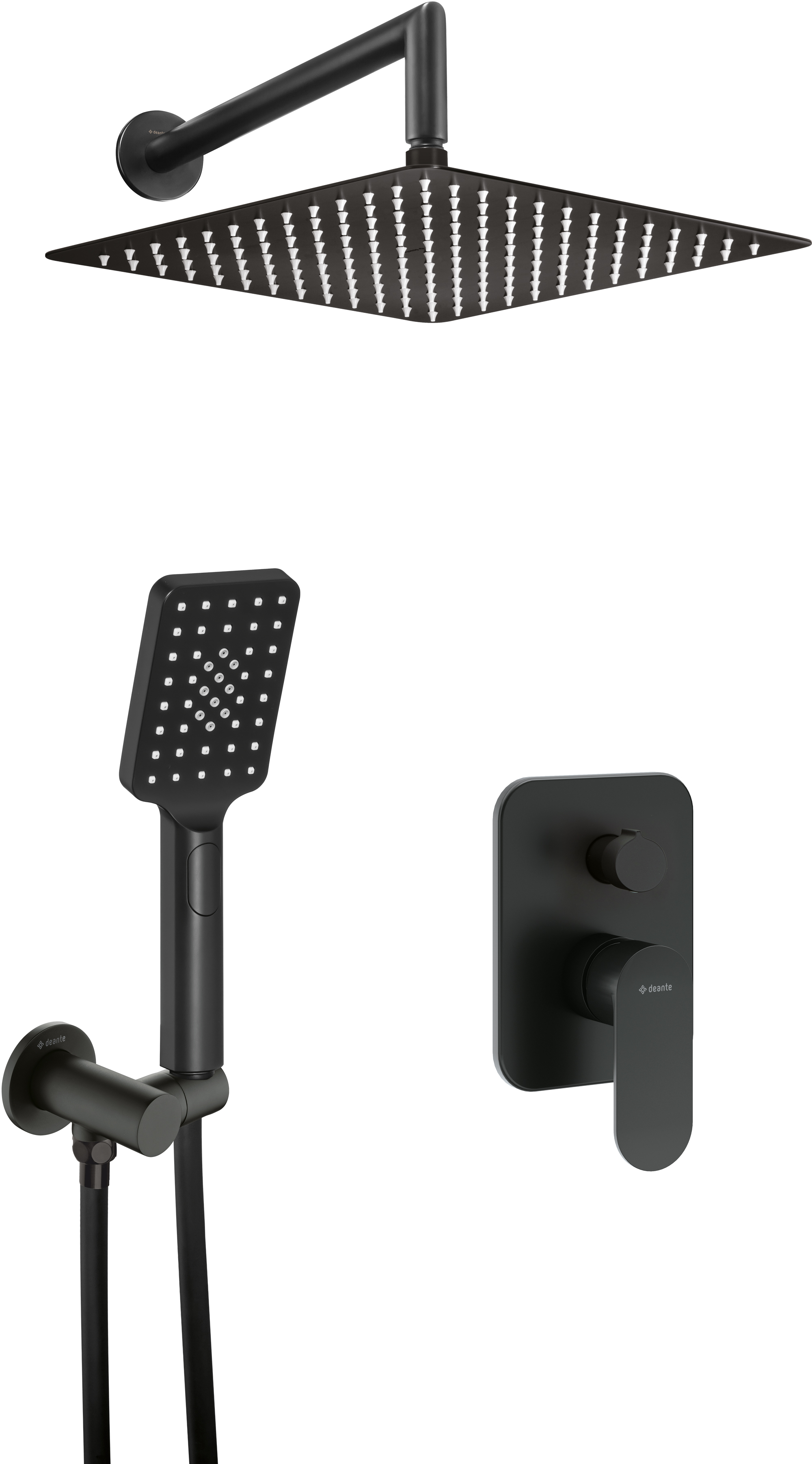 Darmowa Dostawa - Zestaw prysznicowy podtynkowy z deszczownicą czarny Deante Arnika NACN9LP