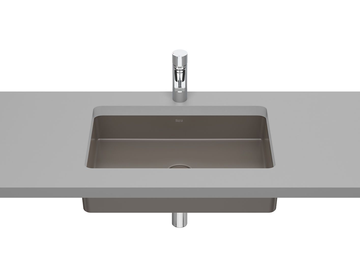 Darmowa Dostawa - Umywalka 54x32 cm prostokątna podblatowa brąz/beż Roca Inspira A327535660