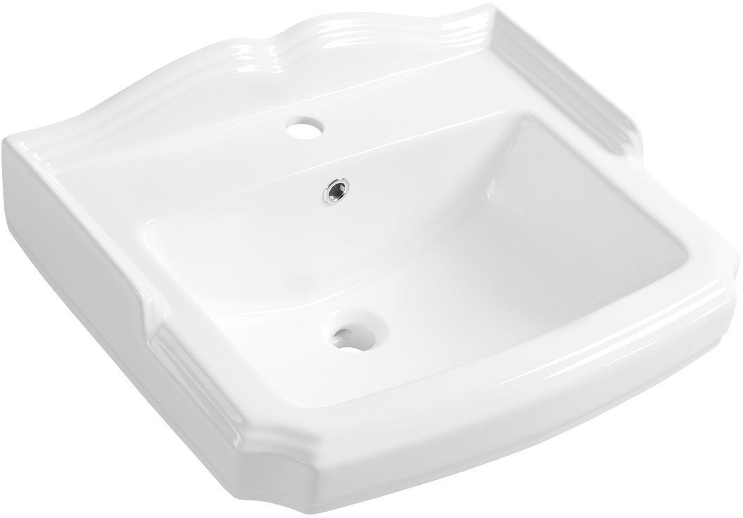 Darmowa Dostawa - Umywalka 58x47 cm prostokątna ścienna biała Aqualine Antik AK102