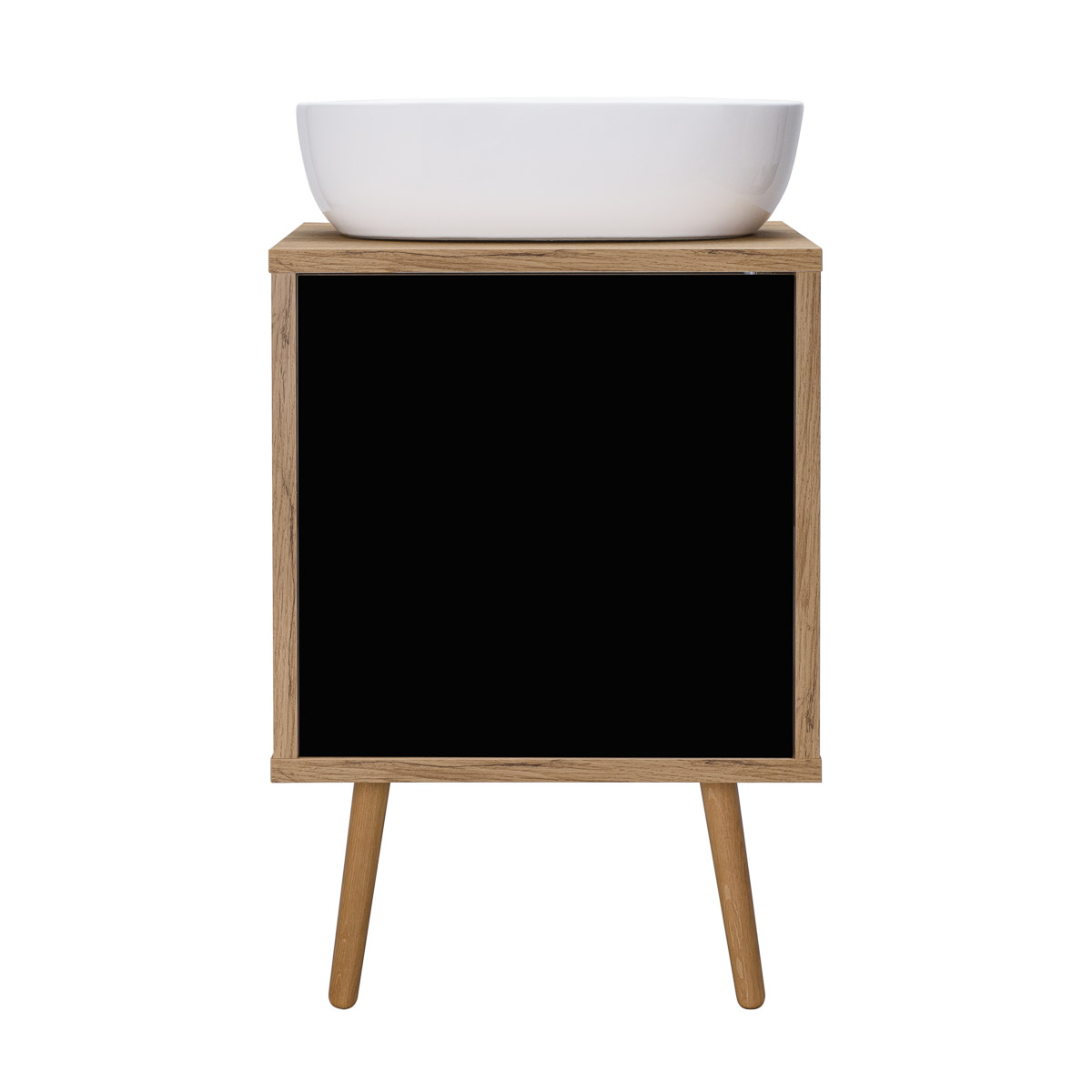 Darmowa Dostawa - Szafka 50x45x49.7 cm podumywalkowa wisząca czarna-dąb Oltens Hedvig 60203360