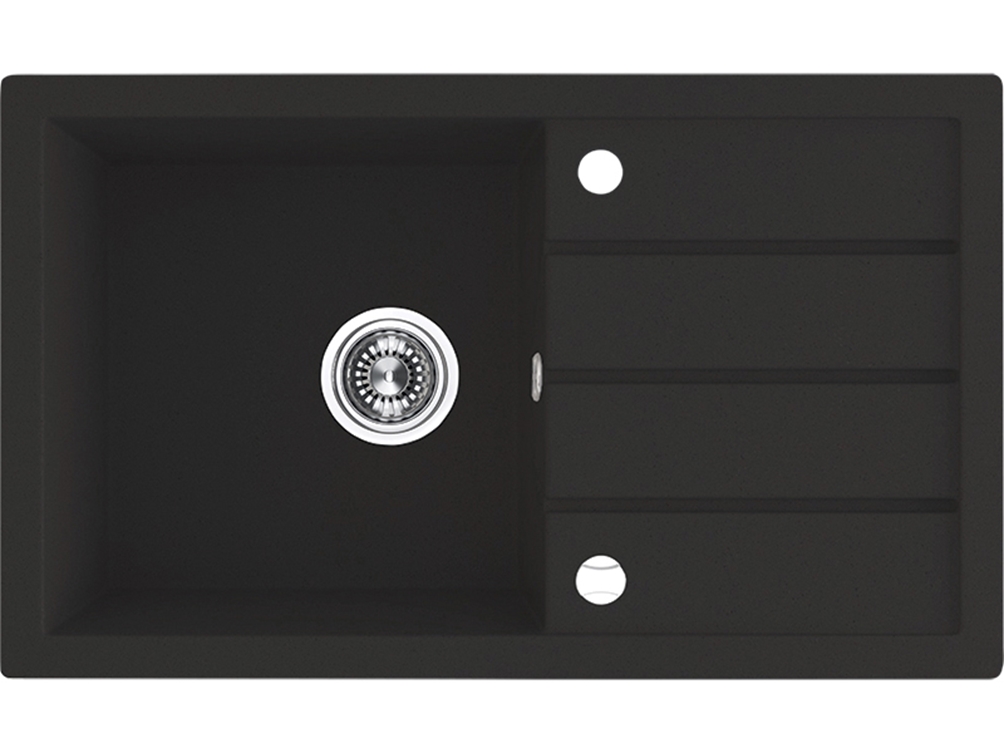 Darmowa Dostawa - Zlewozmywak granitowy 79x48 cm czarny Laveo Trzynastka SBP711T