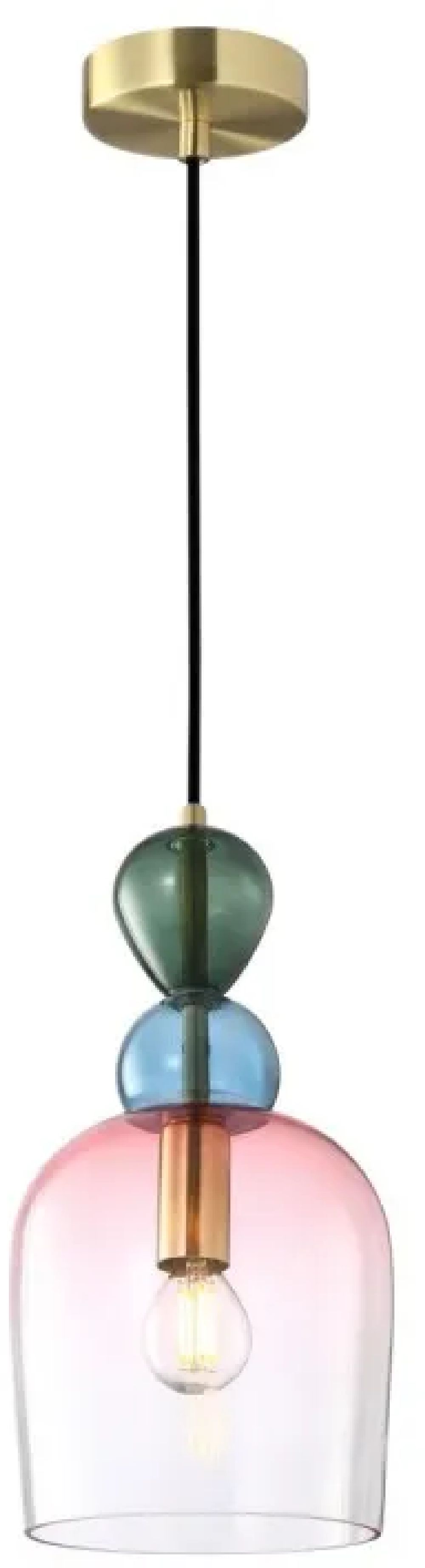 Darmowa Dostawa - Lampa wisząca 1x40 W złota Italux Manso PND37462BMCGD