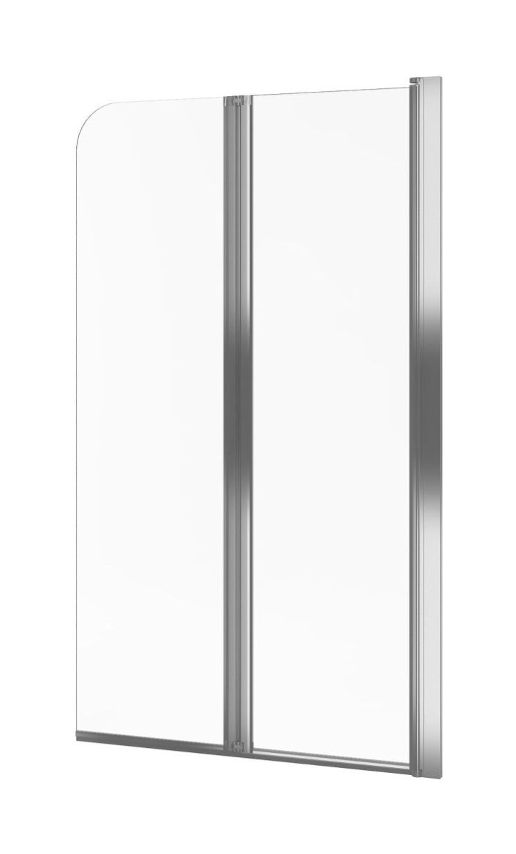 Darmowa Dostawa - Parawan nawannowy 80 cm 2-częściowy chrom połysk/szkło przezroczyste Axel Fliper KAAX1309800PR
