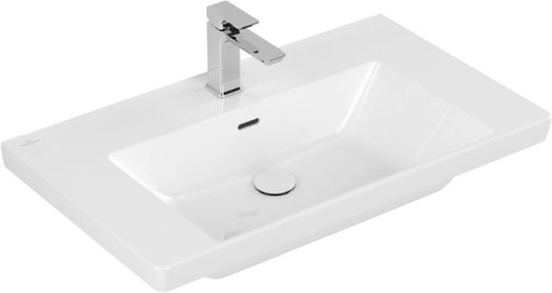 Darmowa Dostawa - Umywalka 80x47 cm prostokątna ścienna-meblowa biała Villeroy & Boch Subway 3.0 4A7080R1