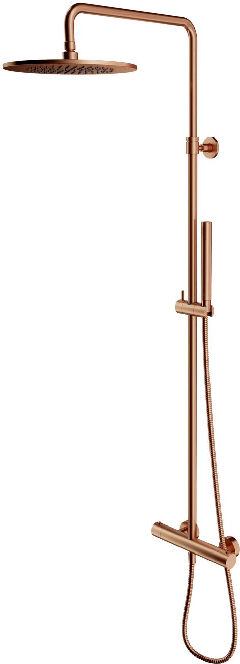 Darmowa Dostawa - Zestaw prysznicowy ścienny termostatyczny z deszczownicą miedź Omnires Y Y1244SUCPB
