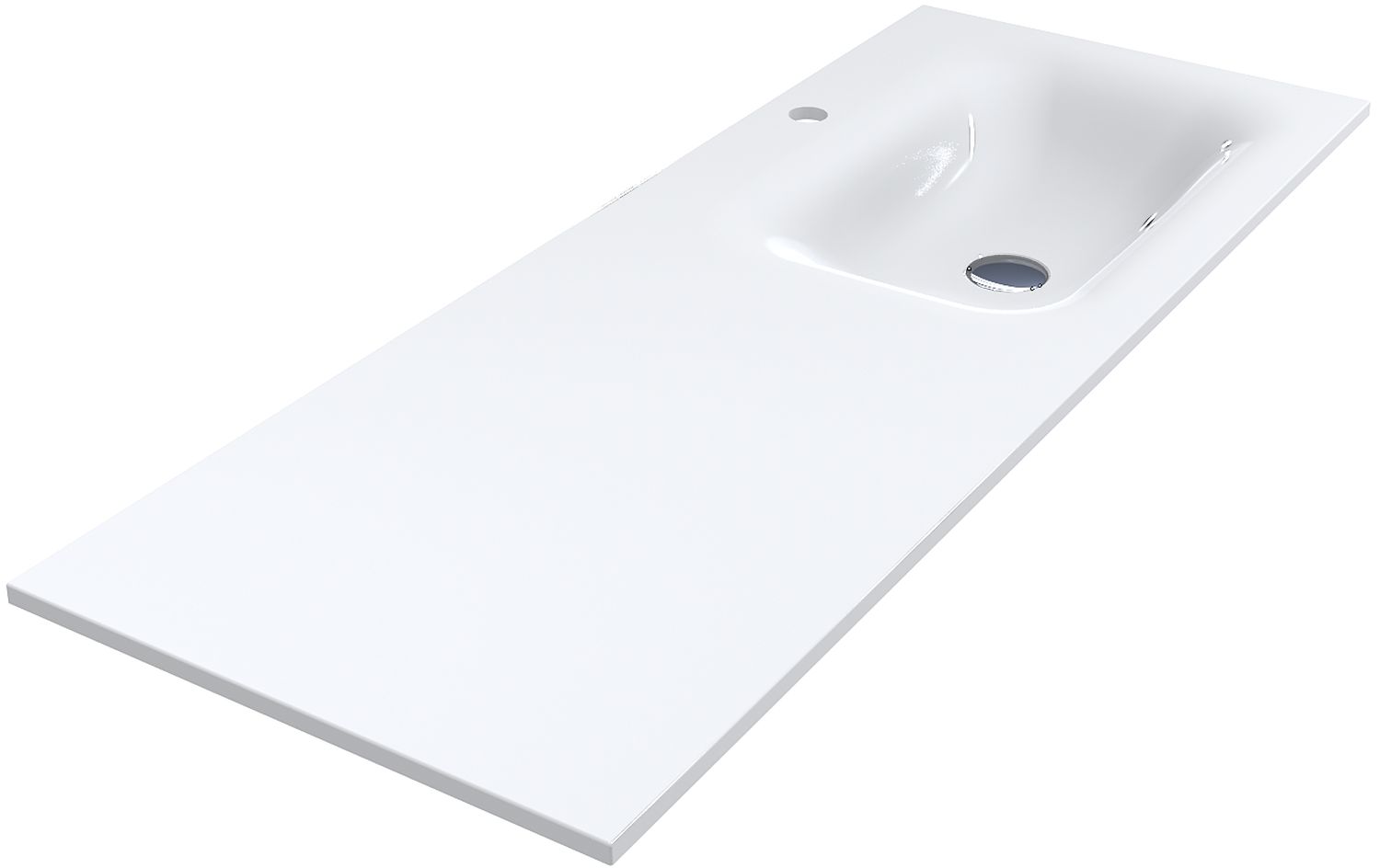 Darmowa Dostawa - Umywalka 120x45 cm prostokątna wpuszczana-z blatem biała Miraggio Jessel 0001056