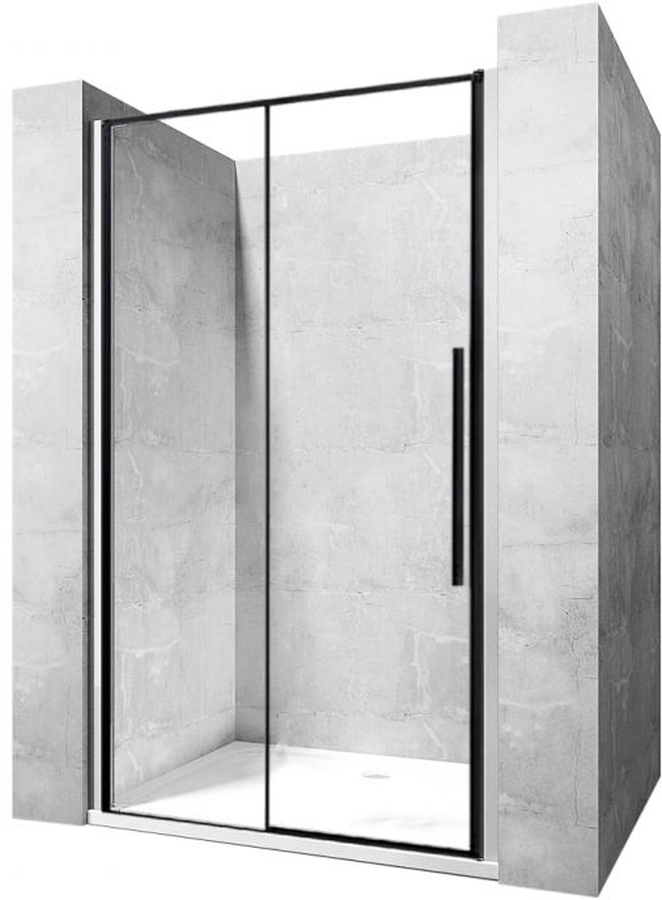 Darmowa Dostawa - Drzwi prysznicowe 100 cm rozsuwane do wnęki Rea Solar Black REAK6512