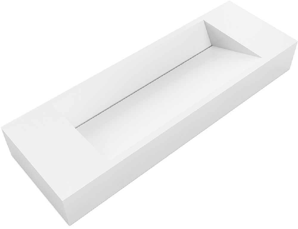 Darmowa Dostawa - Umywalka 90x30 cm prostokątna nablatowa-z blatem biała Cristalstone Linea Diago U900MCOLCW