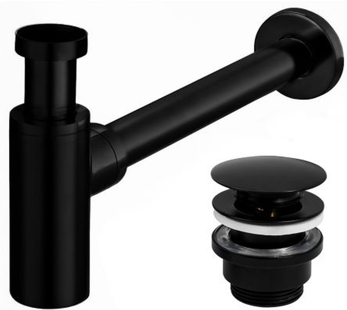 Darmowa Dostawa - Syfon do umywalki butelkowy czarny Rea REAA5215