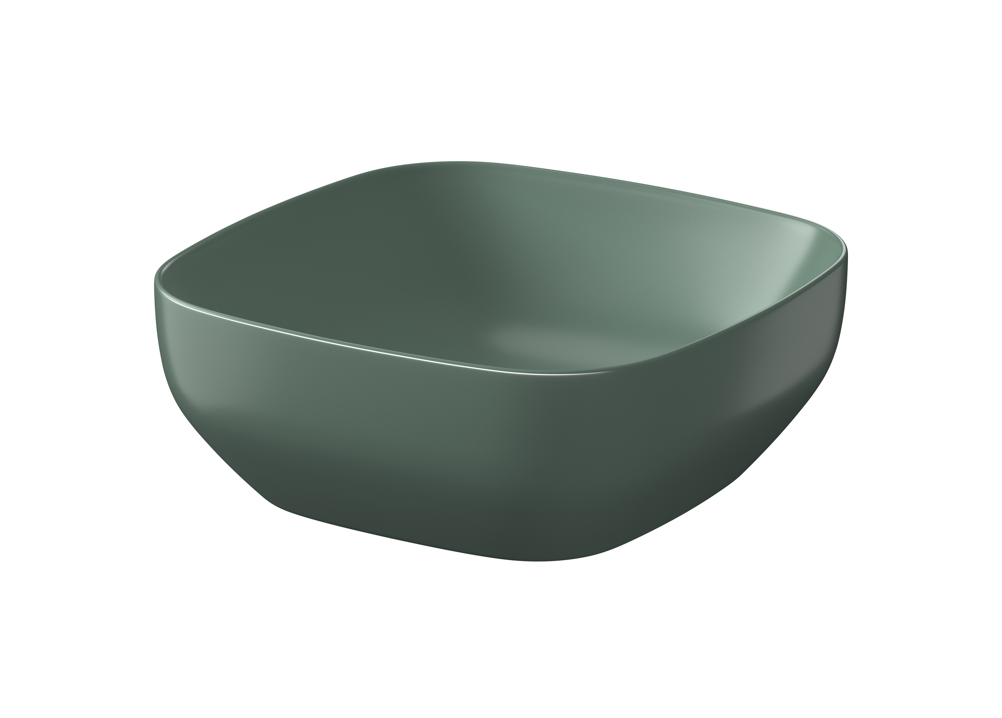 Darmowa Dostawa - Umywalka 38x38 cm kwadratowa nablatowa zielona Cersanit Larga K677061