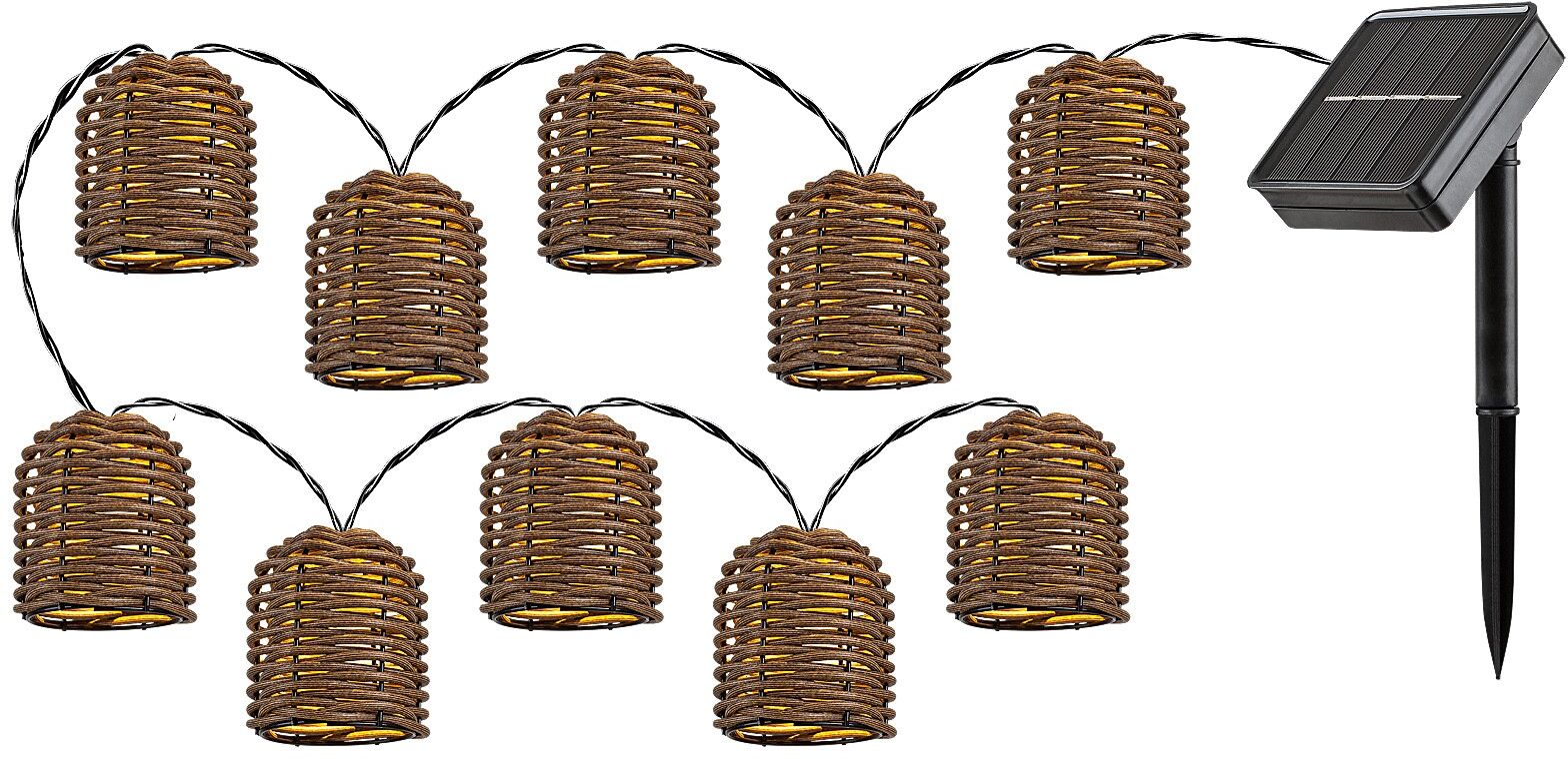 Darmowa Dostawa - Lampa solarna wisząca powyżej 6x0.06 W czarny-drewno Rabalux Rupit 77047