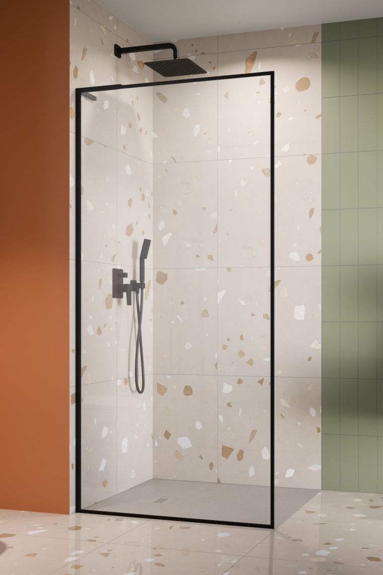 Darmowa Dostawa - Ścianka prysznicowa 100 cm czarny mat/szkło przezroczyste Radaway Modo F SL Black II 104191045401L