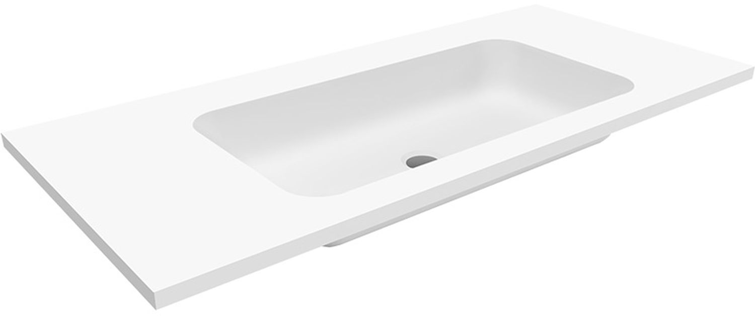 Darmowa Dostawa - Umywalka 100x45 cm prostokątna wpuszczana-z blatem biała Cristalstone Linea Simpla U1000MCOTCRBO