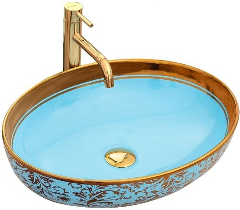 Darmowa Dostawa - Umywalka 52x40 cm owalna niebieski Rea Margot REAU8709