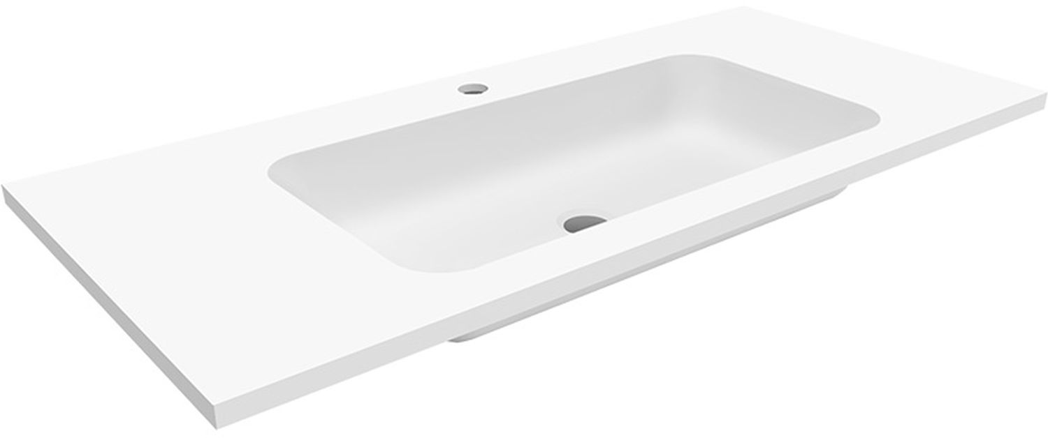 Darmowa Dostawa - Umywalka 100x45 cm prostokątna wpuszczana-z blatem biała Cristalstone Linea Simpla U1000MCOTCR