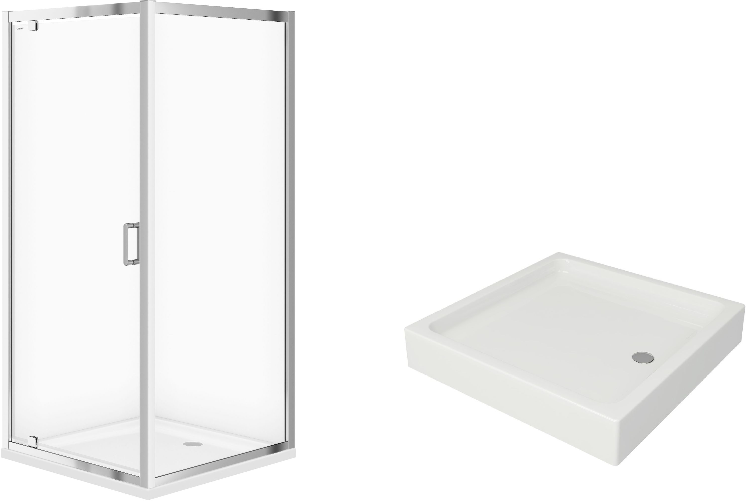 Darmowa Dostawa - Kabina z brodzikiem kwadratowa 90x90 cm chrom Cersanit Arteco abset1928