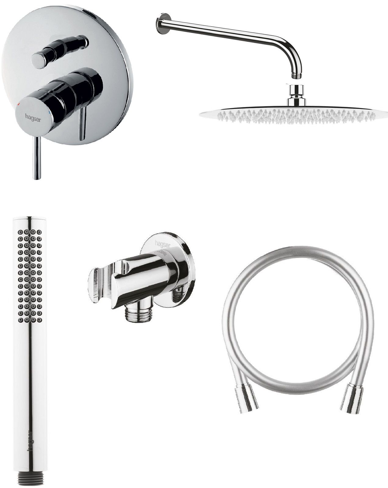 Darmowa Dostawa - Zestaw prysznicowy podtynkowy z deszczownicą chrom Hagser Lisa HGR19000036