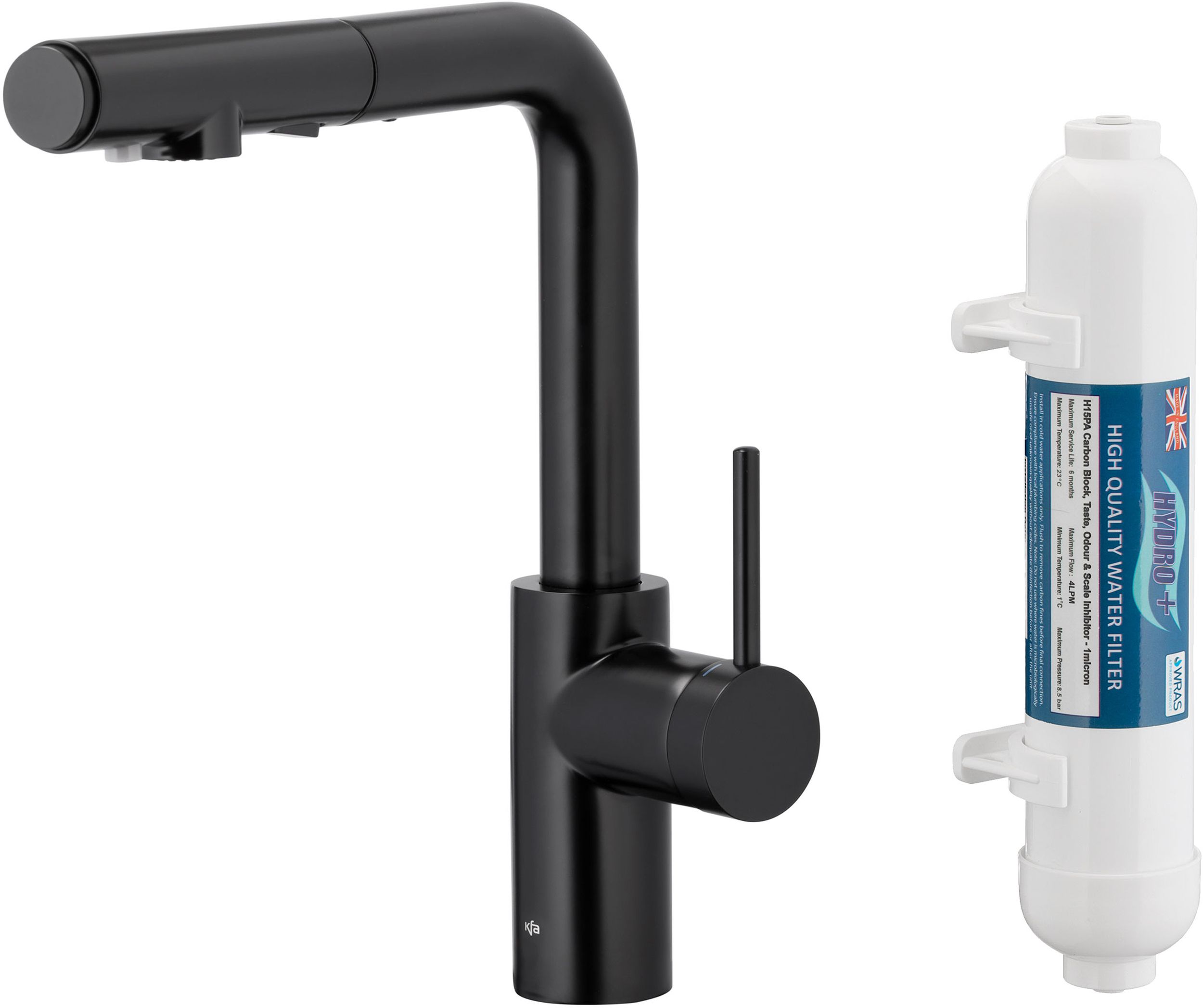 Darmowa Dostawa - Bateria kuchenna z filtrem stojąca czarna KFA Armatura Duero 662311281