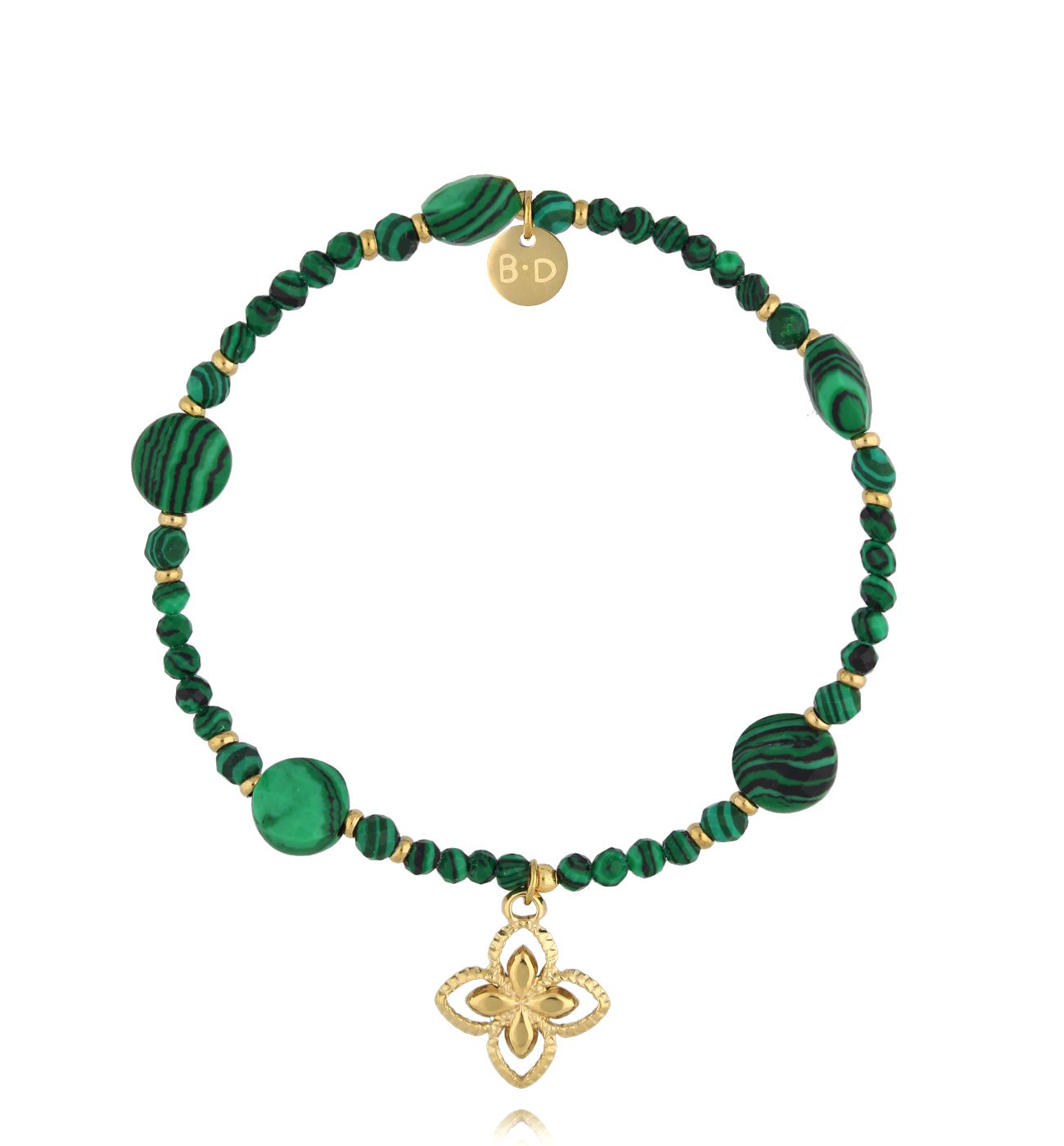 Bransoletka zielona z koniczynką BTW3296