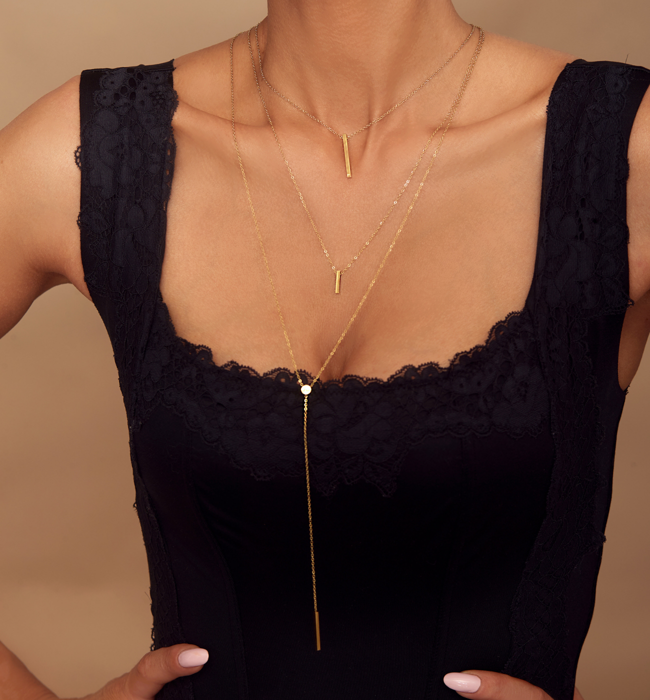 Naszyjnik złoty z krawatką - By Dziubeka