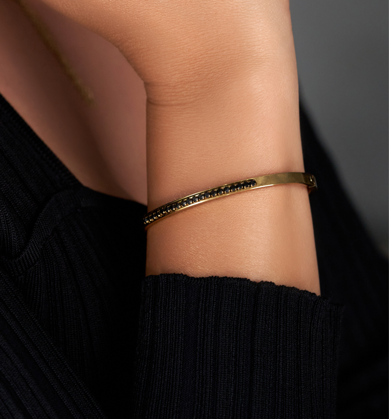 Bransoletka z czarnymi cyrkoniami Black Stars - By Dziubeka